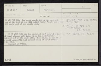 Glenlea, HU43SW 4, Ordnance Survey index card, Recto