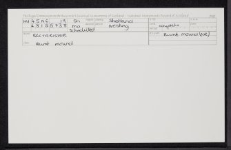 Bretabister, HU45NE 19, Ordnance Survey index card, Recto