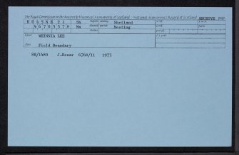 Whinnia Lee, HU45NE 21, Ordnance Survey index card, Recto