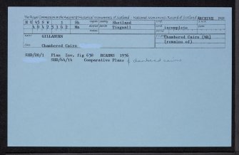 Gillaburn, HU45SW 1, Ordnance Survey index card, Recto