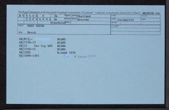 Bressay, Noss Sound, HU54SW 8, Ordnance Survey index card, Recto