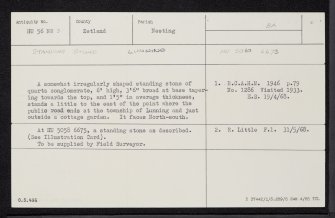 Lunning, HU56NW 3, Ordnance Survey index card, Recto