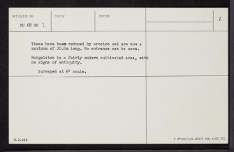 Fetlar, Ruir Taing, Lamb Hoga, HU68NW 2, Ordnance Survey index card, page number 2, Verso