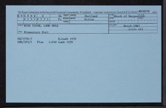 Fetlar, Ruir Taing, Lamb Hoga, HU68NW 2, Ordnance Survey index card, Recto