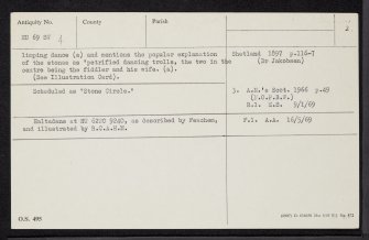 Fetlar, Gravins, 'Haltadans', HU69SW 4, Ordnance Survey index card, page number 2, Verso