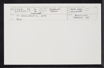 Fetlar, Aith, St Rognvald's, HU69SW 20, Ordnance Survey index card, Recto