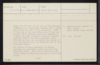 Rona, Fianuis, HW83SW 6, Ordnance Survey index card, Recto