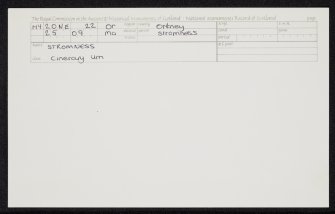 Stromness, HY20NE 22, Ordnance Survey index card, Recto
