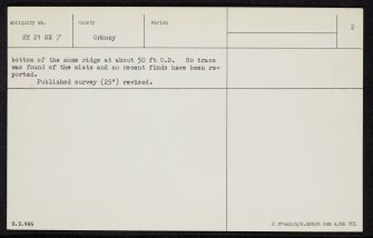 Rosemount And Easthouse, HY21NE 7, Ordnance Survey index card, page number 2, Verso
