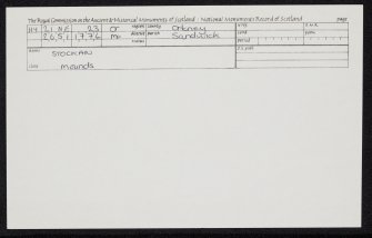 Stockan, HY21NE 23, Ordnance Survey index card, Recto