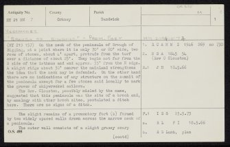 Yesnaby, Brough Of Bigging, HY21NW 7, Ordnance Survey index card, page number 1, Recto