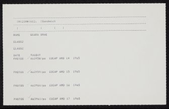 Skara Brae, HY21NW 12, Ordnance Survey index card, Recto