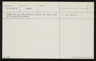 Verron, HY21NW 22, Ordnance Survey index card, page number 2, Recto