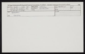 Bookan, HY21SE 18, Ordnance Survey index card, Recto