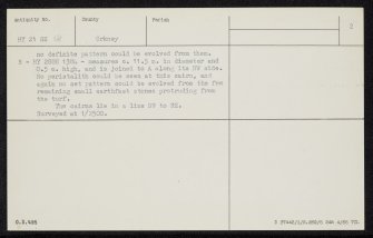 Bookan, HY21SE 18, Ordnance Survey index card, page number 2, Verso