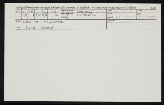 Ness Of Brodgar, HY21SE 21, Ordnance Survey index card, Recto