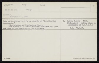 Point Of Onston, HY21SE 22, Ordnance Survey index card, page number 2, Verso