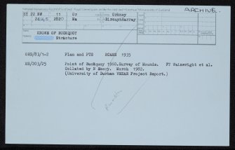 Knowe Of Buckquoy, HY22NW 11, Ordnance Survey index card, Recto