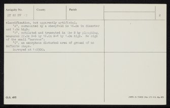 Point Of Buckquoy, HY22NW 13, Ordnance Survey index card, page number 2, Verso