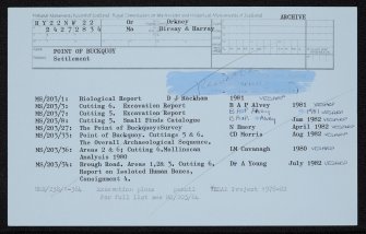 Point Of Buckquoy, HY22NW 22, Ordnance Survey index card, Recto