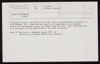 Point Of Buckquoy, HY22NW 23, Ordnance Survey index card, Recto