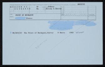 Point Of Buckquoy, HY22NW 23, Ordnance Survey index card, Recto