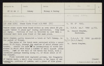 Greeny, Norton, HY22SE 8, Ordnance Survey index card, page number 1, Recto