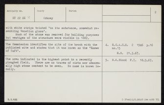 Greeny, Norton, HY22SE 8, Ordnance Survey index card, page number 2, Verso