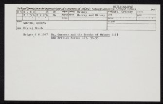 Greeny, Norton, HY22SE 8, Ordnance Survey index card, Recto