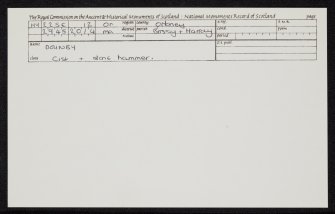 Dounby, HY22SE 12, Ordnance Survey index card, Recto