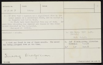 Sandyhall, HY31NE 7, Ordnance Survey index card, page number 2, Verso