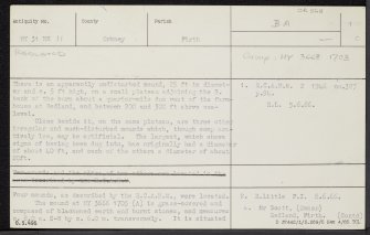 Redland, HY31NE 11, Ordnance Survey index card, page number 1, Recto
