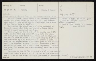 Dale, HY31NW 16, Ordnance Survey index card, page number 1, Recto