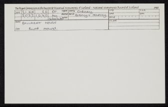 Ballarat House, HY31NW 26, Ordnance Survey index card, Recto