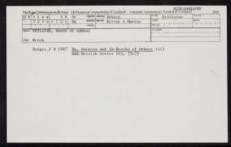 Netlater, Manse Of Harray, HY31NW 38, Ordnance Survey index card, Recto