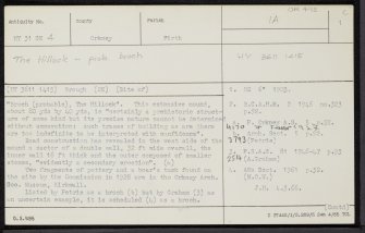 Finstown, The Hillock, HY31SE 4, Ordnance Survey index card, page number 1, Recto