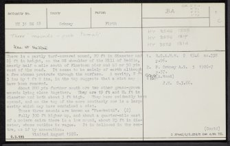 Hill Of Heddle, HY31SE 13, Ordnance Survey index card, page number 1, Recto