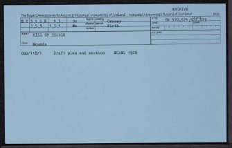 Hill Of Heddle, HY31SE 13, Ordnance Survey index card, Recto