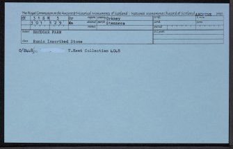 Brodgar Farm, HY31SW 3, Ordnance Survey index card, Recto