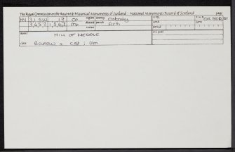 Hill Of Heddle, HY31SW 17, Ordnance Survey index card, Recto