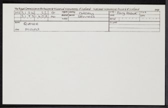 Quoyer, HY31SW 22, Ordnance Survey index card, Recto