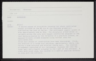 Barnhouse, HY31SW 61, Ordnance Survey index card, Recto