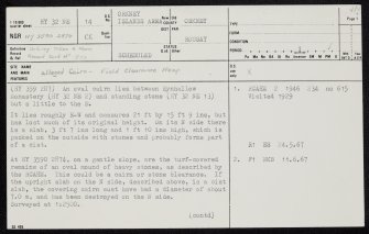 Eynhallow, The Graand, HY32NE 14, Ordnance Survey index card, page number 1, Recto