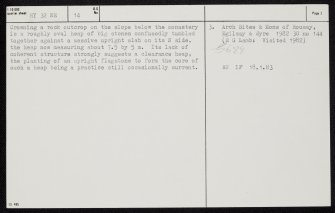 Eynhallow, The Graand, HY32NE 14, Ordnance Survey index card, page number 2, Verso