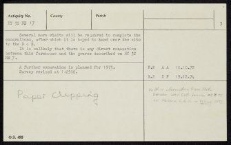 Rousay, Westness, HY32NE 17, Ordnance Survey index card, page number 3, Recto