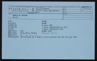 Broch Of Burgar, HY32NE 27, Ordnance Survey index card, Recto
