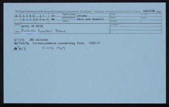 Sands Of Evie, HY32NE 31, Ordnance Survey index card, Recto