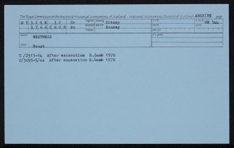 Rousay, Westness, HY32NE 32, Ordnance Survey index card, Recto