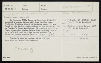 Rousay, Wasbister, Flanders Moss, HY32NE 35, Ordnance Survey index card, Recto