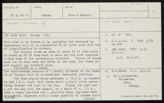 Vinquin, HY32NW 13, Ordnance Survey index card, page number 1, Recto